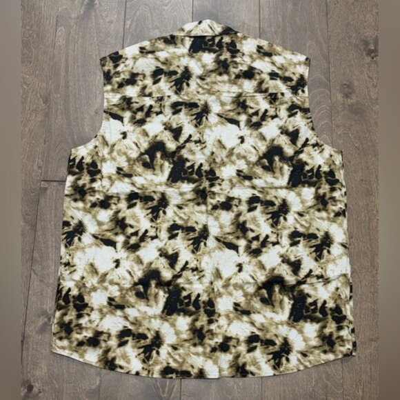 SAMSOE Women's Oversized Camo Clay Sleeveless Button Down Shirt , Size Small - Picture 3 of 7